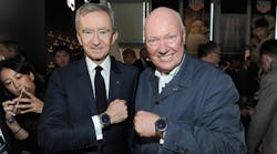 TAG Heuer CEO Jean-Claude Biver, right, and LVMH CEO Bernard Arnault show off the new TAG Heuer Connected watch, priced at $1,500 and aimed to provide an alternative to the Apple Watch.