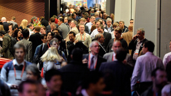 CES attendees mill through the halls