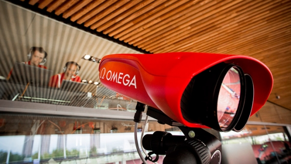 The Scan O Vision MYRIA cameras from Omega are used to capture track athletes as they cross the finish line ensuring accuracy in determining who finished first