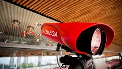 The Scan O Vision MYRIA cameras from Omega are used to capture track athletes as they cross the finish line ensuring accuracy in determining who finished first The Scan O Vision MYRIA cameras from Omega are used to capture track athletes as they cross the finish line ensuring accuracy in determining who finished first