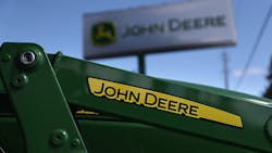 John Deere tractor and logo John Deere tractor and logo
