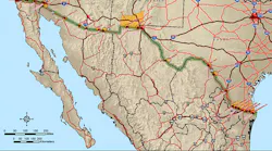 A map of the USMexico border area