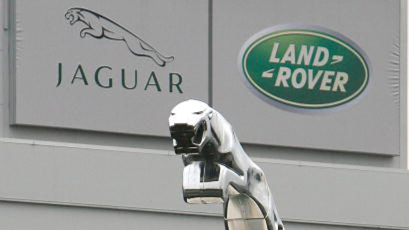 Jaguar and Land Rover logos and an oversized hood ornament
