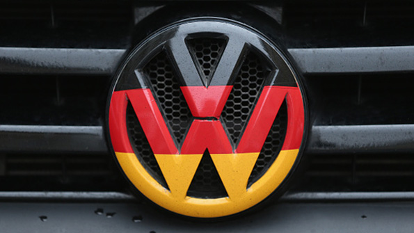Volkswagen logo in German colors