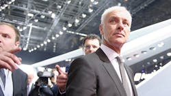 Volkswagen AG CEO Matthias Mueller walks the floor of the Geneva Motor Show Volkswagen AG CEO Matthias Mueller walks the floor of the Geneva Motor Show