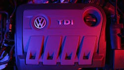 The 20 turbodiesel engine of a 2014 Volkswagen Passat The 20 turbodiesel engine of a 2014 Volkswagen Passat