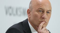 VW CFO Frank Witter listens to a question at the company&apos;s annual news conference in April.