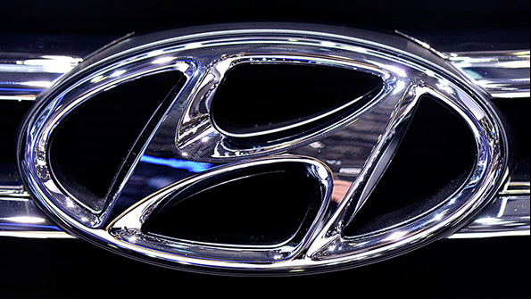 Hyundai logo on a car grille