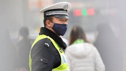 Heavy smog on the streets of Taiyuan China in December 2015 Heavy smog on the streets of Taiyuan China in December 2015