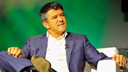 Uber CEO Travis Kalanick fields questions at a 2014 event Uber CEO Travis Kalanick fields questions at a 2014 event