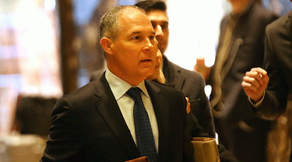 Oklahoma Attorney General Scott Pruitt arrives at Trump Tower on Dec. 7, 2016 in New York City to meet with President-elect Donald Trump. (Photo by Spencer Platt/Getty Images)