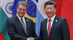 WTO directorgeneral Roberto Azevedo and Chinese president Xi Jinping