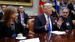 GM CEO Mary Barry president Donald Trump and FCA CEO Sergio Marchionne
