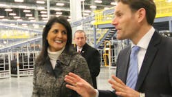 South Carolina Governor Nikki Haley and Continental Executive Board Member Nikolai Setzler tour the Continental Tire plant South Carolina Governor Nikki Haley and Continental Executive Board Member Nikolai Setzler tour the Continental Tire plant