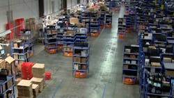 Amazon Robotics cobots once Kiva Systems move autonomously around a warehouse Amazon Robotics cobots once Kiva Systems move autonomously around a warehouse