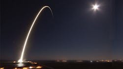A SpaceX Falcon 9 rocket launches March 16 from NASArsquos Kennedy Space Center to deliver an EchoStar XXIII satellite to its Earth orbit A SpaceX Falcon 9 rocket launches March 16 from NASArsquos Kennedy Space Center to deliver an EchoStar XXIII satellite to its Earth orbit