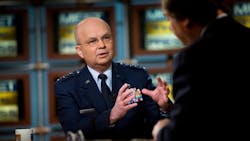 Photo of General Michael Hayden during an interview Photo of General Michael Hayden during an interview
