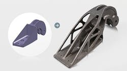 Airbus used laser sintering to create a lighter titanium version of this A320 hinge bracket Airbus used laser sintering to create a lighter titanium version of this A320 hinge bracket