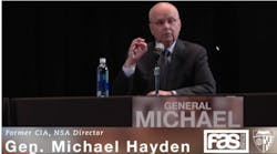 General Michael Hayden addressing cybersecurity at John Hopkins University General Michael Hayden addressing cybersecurity at John Hopkins University
