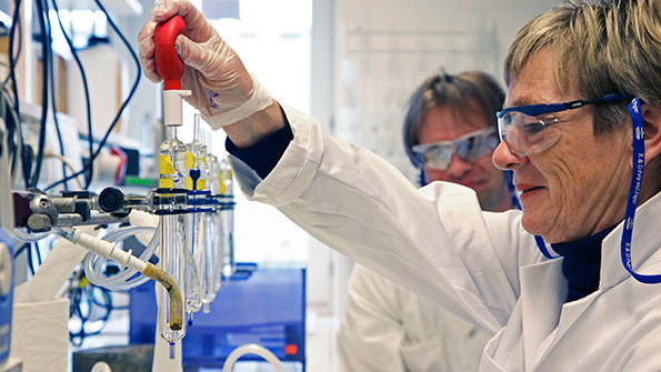 Akzo Nobel lab researchers