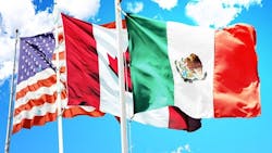 flags of US Canada and Mexico flags of US Canada and Mexico