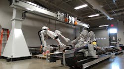 ABB industrial robots at work in the MRAM room in the new 3DEXPERIENCE Center on the Wichita State University campus.