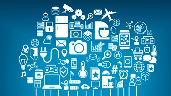 A cartoon graphic visualization of Industry 40