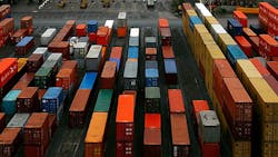 A field of cargo shipping containers A field of cargo shipping containers