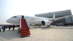 Although mass production of the C919 is still at least two years away Chinese authorities are seeking agreements on airworthiness with US and European regulators to open the way for flights outside China Although mass production of the C919 is still at least two years away Chinese authorities are seeking agreements on airworthiness with US and European regulators to open the way for flights outside China