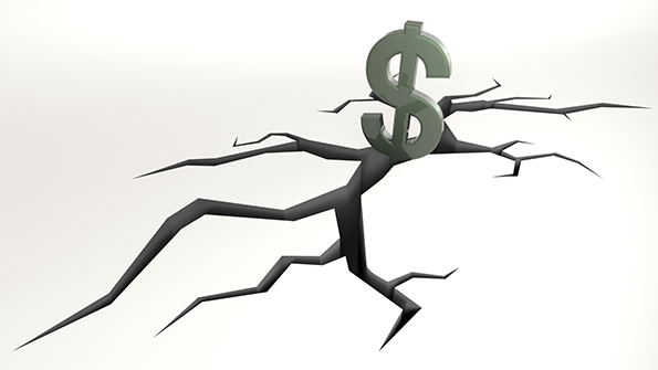 dollar sign over a crack