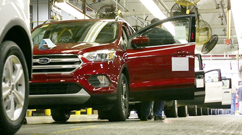 Production of the new 2017 Ford Escape at Louisville Assembly Plant in Kentucky