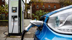 electric car at charging station