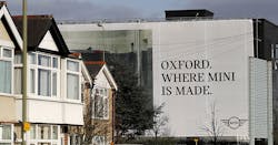 Sign on BMW Mini plant in Oxford, England Sign on BMW Mini plant in Oxford, England