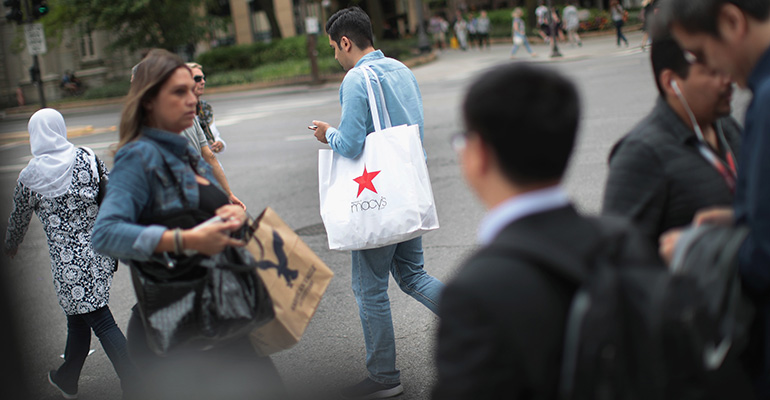 shoppers on the street