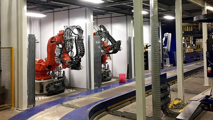 The second station of Romeo RIM's new automated, robotic LFI press.