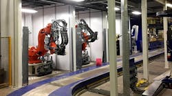 The second station of Romeo RIM's new automated, robotic LFI press. The second station of Romeo RIM's new automated, robotic LFI press.