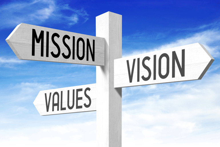 Mission Vision Values Sign