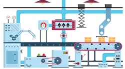 An illustration of a factory supply, automated. An illustration of a factory supply, automated.