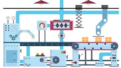 An illustration of a factory supply, automated. An illustration of a factory supply, automated.