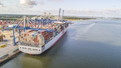 Cargo Ship at Port of Charleston Cargo Ship at Port of Charleston