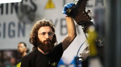 A worker inside the KEEN shoe factory in Portland, Oregon. A worker inside the KEEN shoe factory in Portland, Oregon.