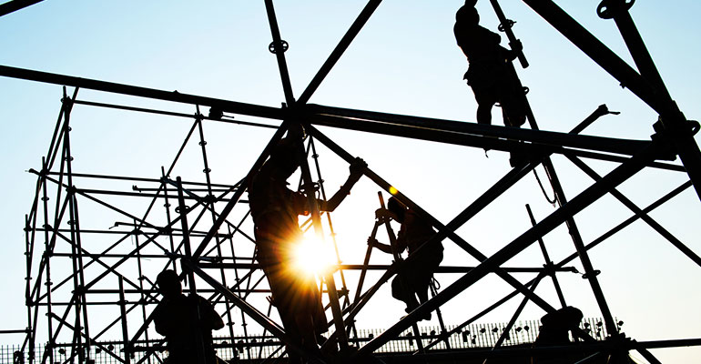 workers on scaffolding
