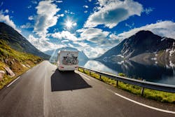 Recreational Vehicle on the Road Recreational Vehicle on the Road