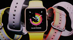 Apple CEO Tim Cook introduces the new Apple Watch at a September 2017 event.