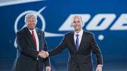 President Donald Trump and Boeing CEO Dennis Muilenberg. President Donald Trump and Boeing CEO Dennis Muilenberg.