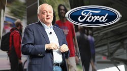 New Ford CEO Jim Hackett speaks at an event in San Francisco in August 2017. New Ford CEO Jim Hackett speaks at an event in San Francisco in August 2017.