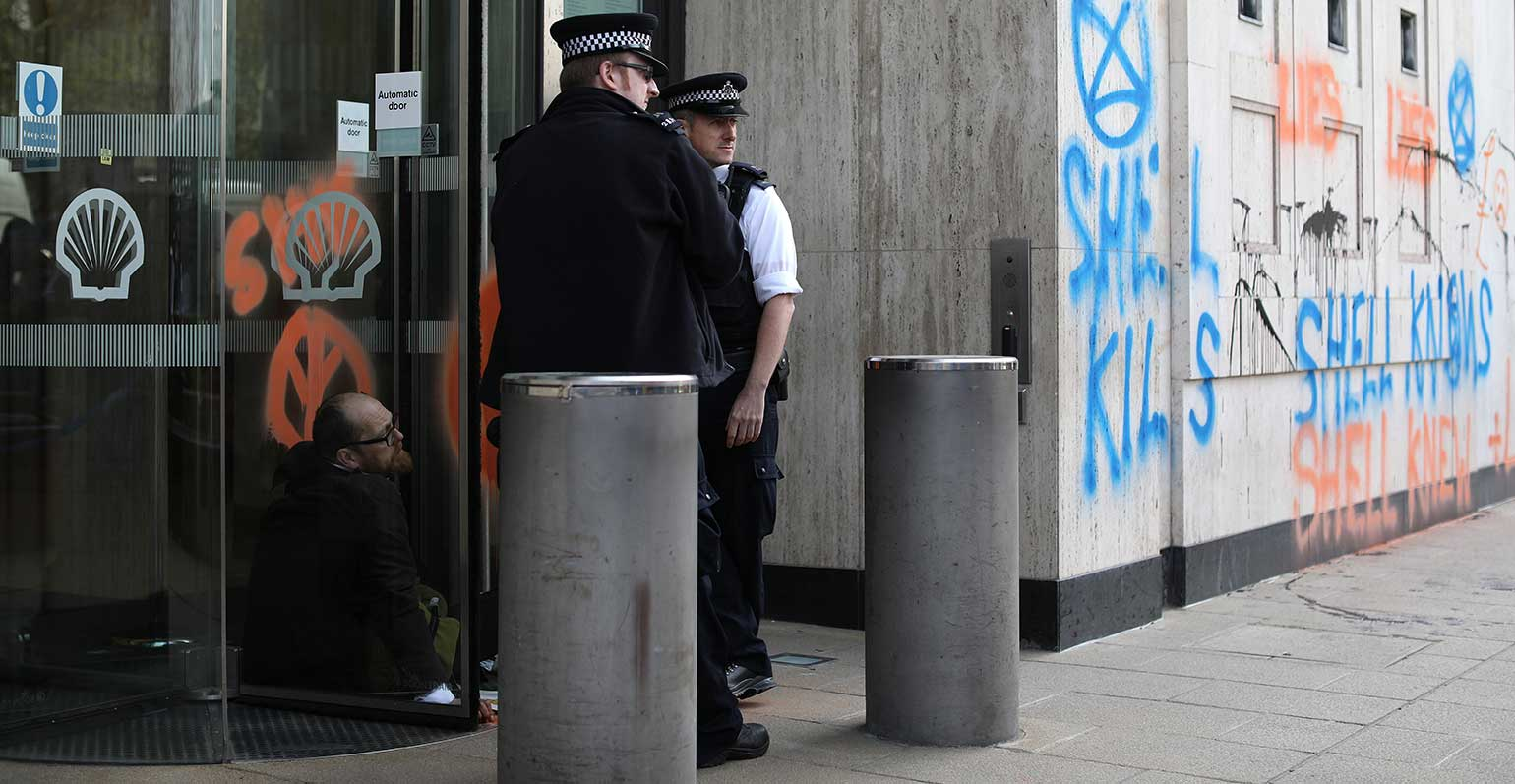 London Royal Dutch Shell headquarters vandalized