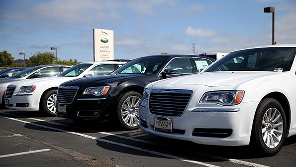 Chrysler cars on sales lot
