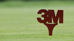The 3M logo on a golf course