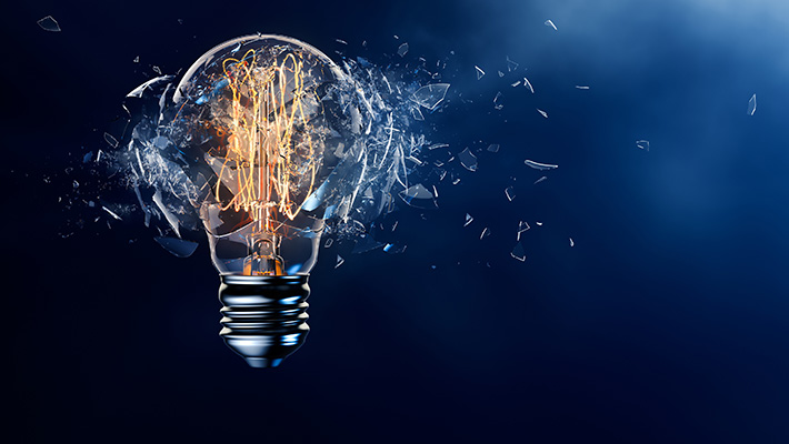 An image of an exploding lightbulb.